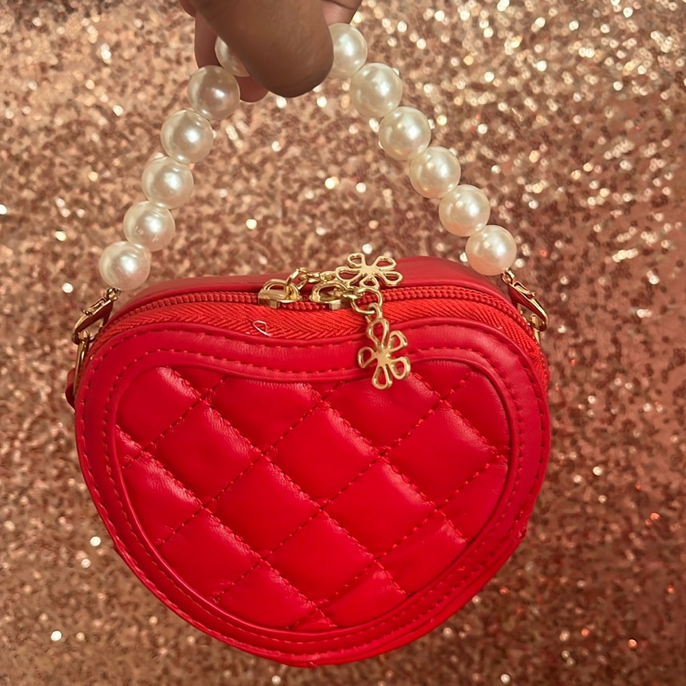 Red Heart Crossbody Handbag